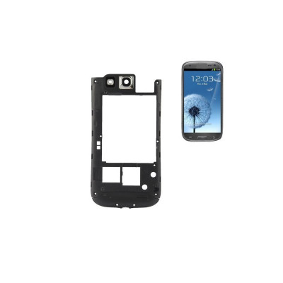 Frame Cornice Posteriore Per Samsung Galaxy S3 I9300 Nero Telaio