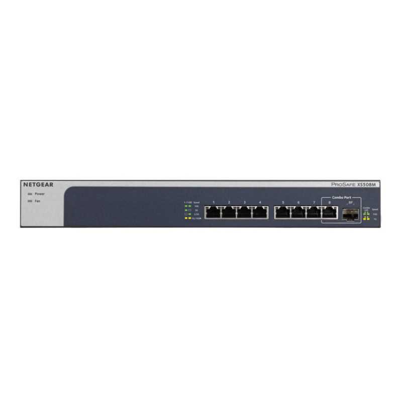 NETGEAR XS508M Non gestito 10G Ethernet (100/1000/10000) Grigio, Argento XS508M-100EUS NETGEAR XS508M Non gestito 10G Ethernet (100/1000/10000) Grigio, Argento XS508M-100EUS