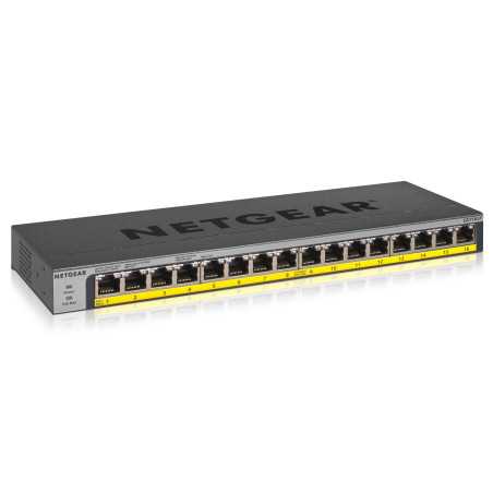 NETGEAR GS116LP Non gestito Gigabit Ethernet (10/100/1000) Supporto Power over Ethernet (PoE) Nero GS116LP-100EUS