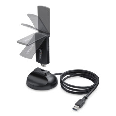 StarTech.com Chiavetta Wi-Fi 6E USB Dongle per PC Desktop Laptop, NIC wireless con antenna pieghevole, adattatore WiFi con