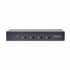 StarTech.com Switch KM a 4 porte con commutazione del mouse, switcher USB per tastiera mouse, audio 3,5 mm USB, Condivisione