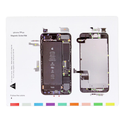 Tapis Magnétique Avec Carte À Vis Pour Iphone 7 Plus - 25 X 20 Cm