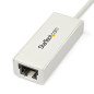 StarTech.com Adattatore di rete NIC USB 3.0 a Ethernet Gigabit RJ45 10/100/1000 Mb/s - M/F Bianco USB31000SW