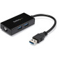 StarTech.com Adattatore USB 3.0 a Ethernet Gigabit con Hub USB a 2 porte incorporato USB31000S2H