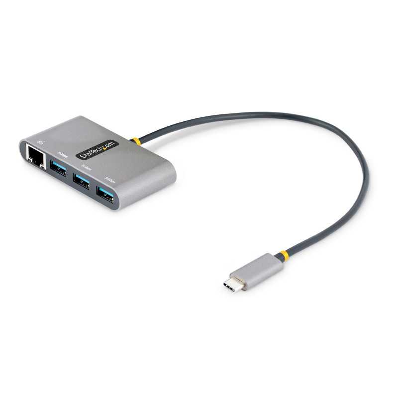StarTech.com Hub USB-C con Ethernet a 3 porte - Adattatore USB Type-C con 3x USB-A e 1X Ethernet Gigabit - Splitter HB30C3A1GEA2