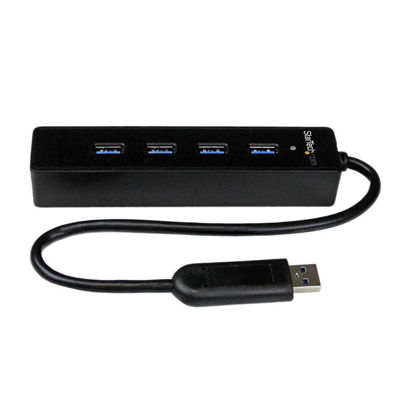 StarTech.com Hub portatile USB 3.0 SuperSpeed a 4 porte - Perno e concentratore per notebook o Ultrabook USB 3.0 con  ST4300PBU3
