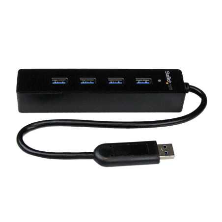 StarTech.com Hub portatile USB 3.0 SuperSpeed a 4 porte - Perno e concentratore per notebook o Ultrabook USB 3.0 con  ST4300PBU3