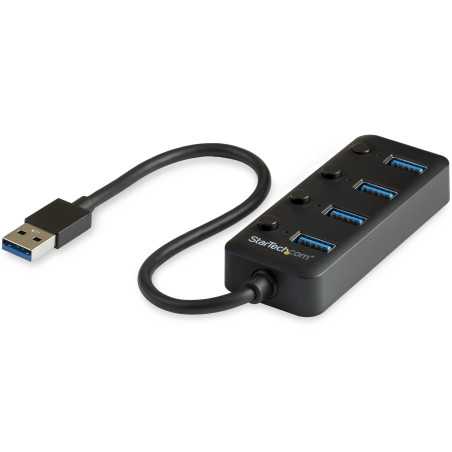 StarTech.com Hub USB 3.0 a 4 porte - 4x USB-A con Swith On/Off Individuale HB30A4AIB