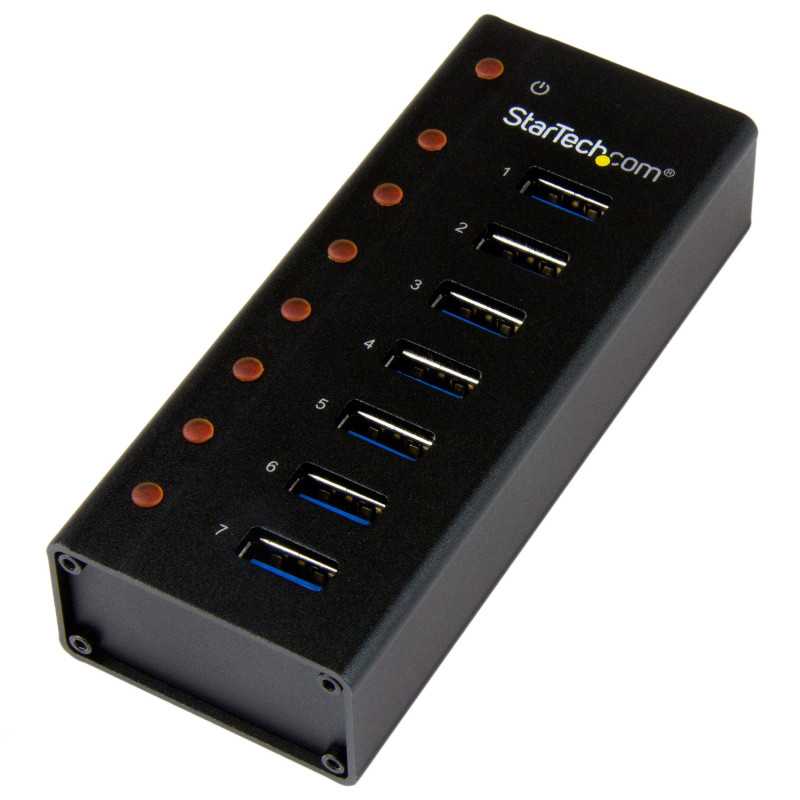 StarTech.com HUB USB 3.0 a 7 porte con case metallico - Perno e concentratore USB 3.0 desktop/montabile a parete ST7300U3M