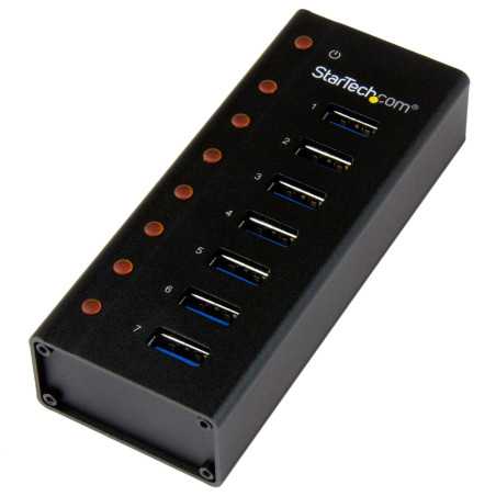 StarTech.com HUB USB 3.0 a 7 porte con case metallico - Perno e concentratore USB 3.0 desktop/montabile a parete ST7300U3M