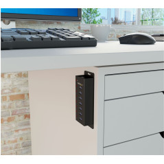 StarTech.com HUB USB 3.0 a 7 porte con case metallico - Perno e concentratore USB 3.0 desktop montabile a parete
