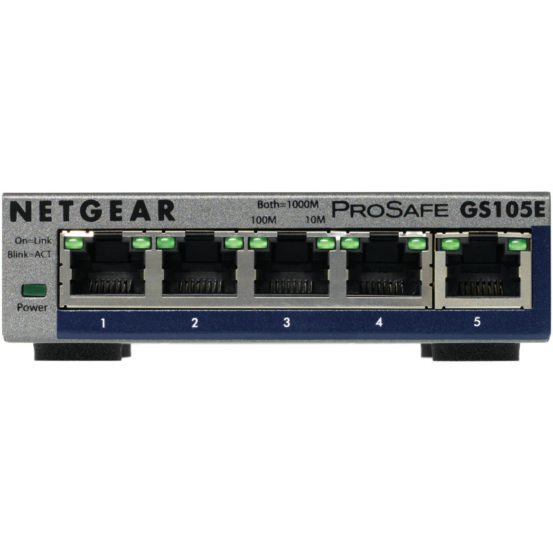 NETGEAR GS105E-200PES switch di rete Gestito L2/L3 Gigabit Ethernet (10/100/1000) Grigio NETGEAR GS105E-200PES switch di rete Gestito L2/L3 Gigabit Ethernet (10/100/1000) Grigio