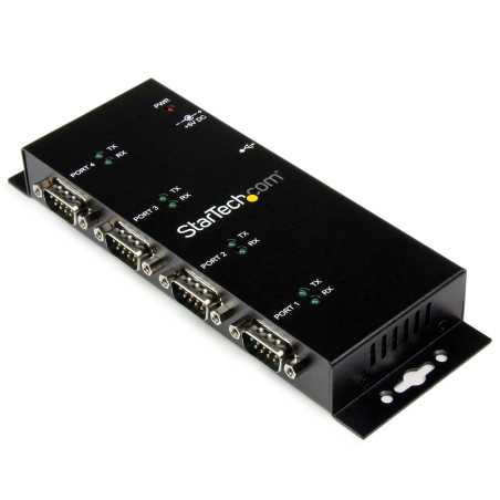 StarTech.com Hub adattatore seriale USB a DB9 RS232 4 porte - Guide DIN industriali e montabile a parete ICUSB2324I