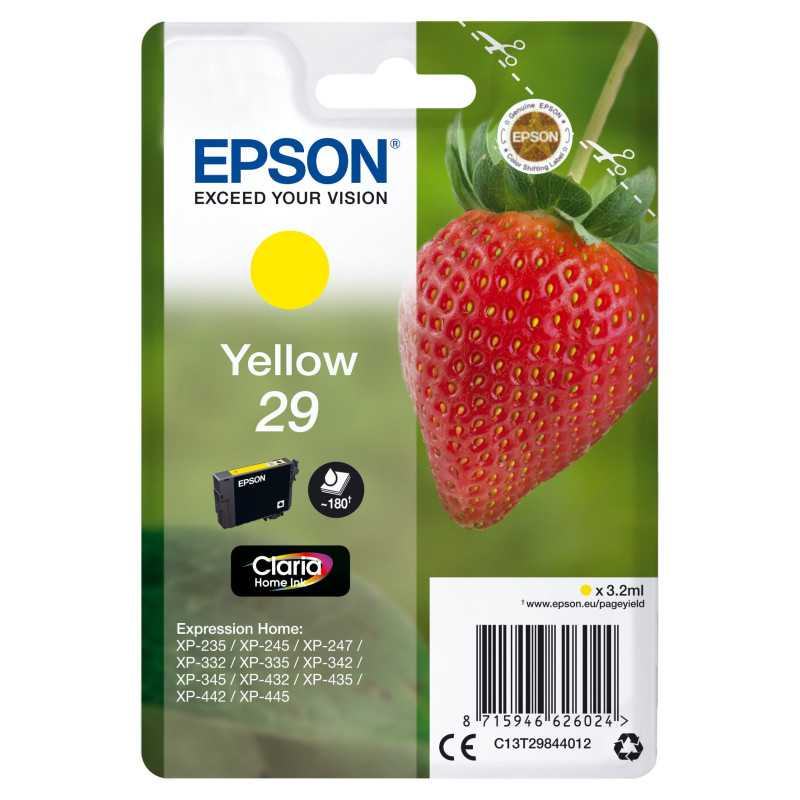 Epson Strawberry Cartuccia Fragole Giallo Inchiostri Claria Home 29 C13T29844012 Epson Strawberry Cartuccia Fragole Giallo Inchiostri Claria Home 29 C13T29844012