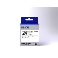 Epson Nastro fondo Standard Bianco per testo Nero 24/09 LK-6WBN C53S656006