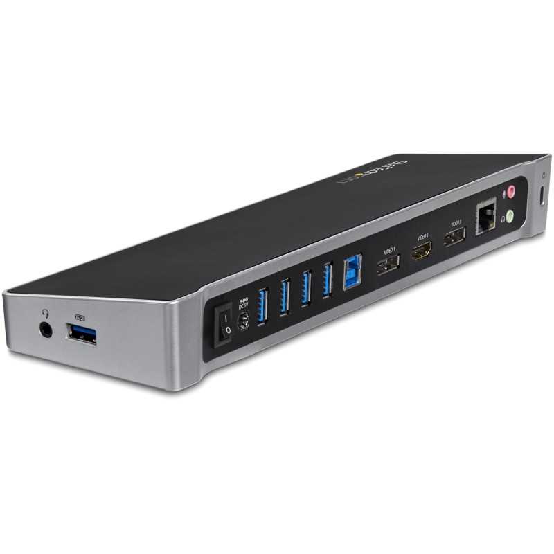 StarTech.com Docking station USB 3.0 a tre monitor - 1x HDMI - 2x DisplayPort - Dock portatile con Hub USB integrat USB3DOCKH2DP