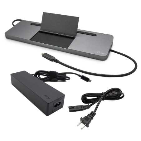 i-tec Metal SB-C Ergonomic 4K 3x Display Docking Station with Power Delivery 85 W + Universal Charger 100 W C31FLATPRO100