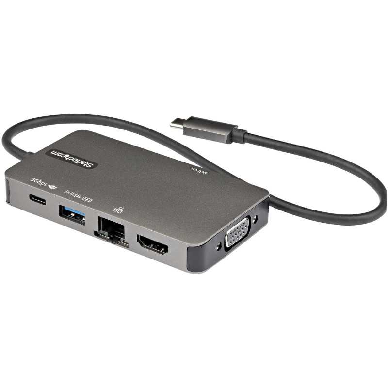 StarTech.com Adattatore multiporta USB-C a HDMI 4K 30 Hz o VGA 1080p - Convertitore USB C con HUB USB a 3 porte e 10 DKT30CHVPD2