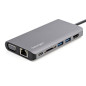 StarTech.com Adattatore multiporta USB C - Mini dock da viaggio USB-C con HDMI 4K o VGA 1080p - Hub USB 3.0 3x, SD, DKT30CHVAUSP