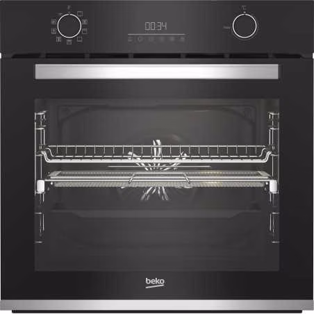 Beko b300 Forno Multifunzione BBIMA13302BMPE Pirolitico con AirFry, , 9 Funzioni, A+, Cristallo Nero e Inox