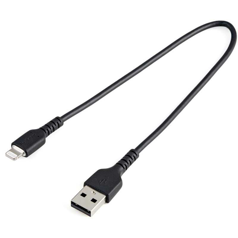 StarTech.com Cavo da USB-A a Lightning da 30cm nero - Robusto e resistente cavo di alimentazione/sincronizzazione  RUSBLTMM30CMB