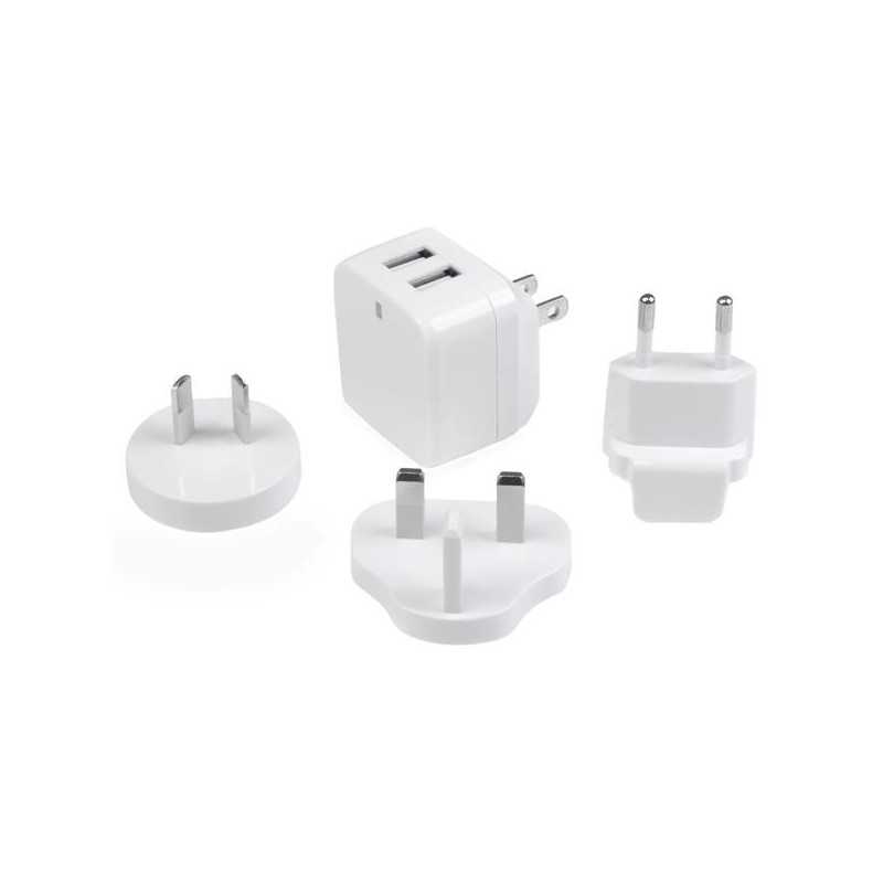 StarTech.com Caricabatterie da Muro a doppia porta x2 USB ad alta potenza ( 17W / 3.4 Amp ) con prese da viaggio USB2PACWH