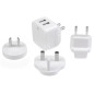 StarTech.com Caricabatterie da Muro a doppia porta x2 USB ad alta potenza ( 17W / 3.4 Amp ) con prese da viaggio USB2PACWH