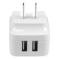 StarTech.com Caricabatterie da Muro a doppia porta x2 USB ad alta potenza ( 17W / 3.4 Amp ) con prese da viaggio USB2PACWH