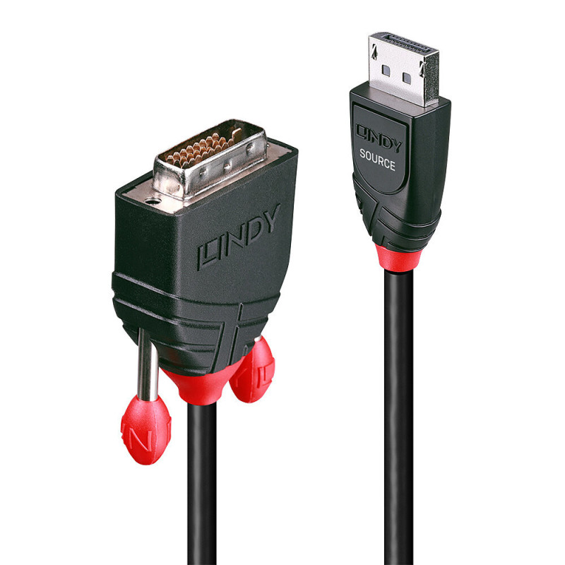 Lindy 41490 cavo e adattatore video 1 m DVI-D DisplayPort Nero Lindy 41490 cavo e adattatore video 1 m DVI-D DisplayPort Nero