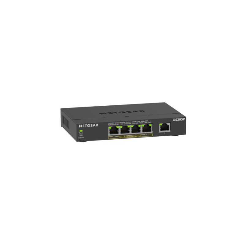 NETGEAR GS305Pv3 Non gestito Gigabit Ethernet (10/100/1000) Supporto Power over Ethernet (PoE) Nero GS305P-300EUS NETGEAR GS305Pv3 Non gestito Gigabit Ethernet (10/100/1000) Supporto Power over Ethernet (PoE) Nero GS305P-300EUS