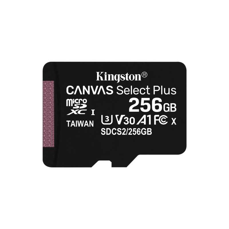 Kingston Technology Scheda micSDXC Canvas Select Plus 100R A1 C10 da 256GB confezione singola senza adattatore SDCS2/256GBSP Kingston Technology Scheda micSDXC Canvas Select Plus 100R A1 C10 da 256GB confezione singola senza adattatore SDCS2/256GBSP