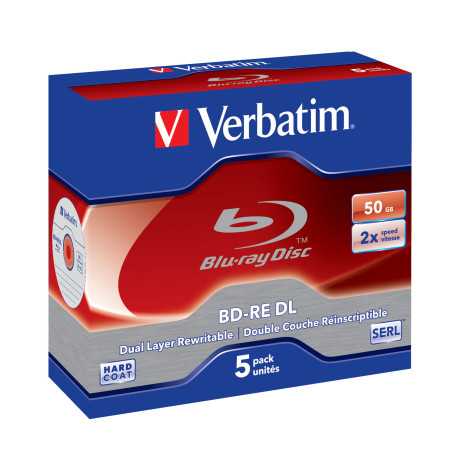 Verbatim BD-RE DL 50GB 2 x 5 Pack Jewel Case 5 pz