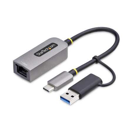 StarTech.com Adattatore da USB-C a Ethernet con dongle USB-A, 10/100/1000Mbps, adattatore di rete da USB 3.0  C21GA-USB-ETHERNET