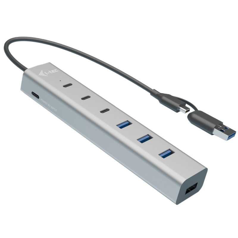 i-tec USB-C/USB-A Charging Metal HUB 7 port (3x USB-C, 4x USB-A) CAHUBMETAL7