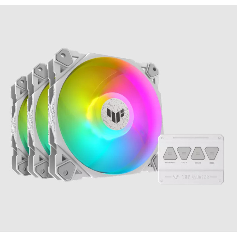 ASUS TUF GAMING TF120 ARGB WHITE EDITION 3IN1 Case per computer Raffreddatore d'aria 12 cm Bianco 3 pz ASUS TUF GAMING TF120 ARGB WHITE EDITION 3IN1 Case per computer Raffreddatore d'aria 12 cm Bianco 3 pz
