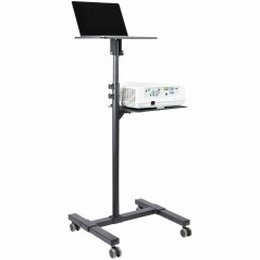 StarTech.com Supporto per proiettore e laptop mobile - Carrello portatile per proiettore resistente (2 ripiani, reggono 10kg