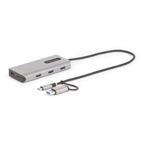 StarTech.com 167B-USBC-MULTIPORT Adattatore multiporta USB-C con dongle USB-C a USB-A, doppio HDMI (4K30Hz/1080p60Hz), Hub USB-A
