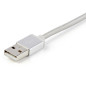 StarTech.com Cavo di ricarica multiplo USB da 1m - Adattatore da USB a Micro-USB o USB-C o Lightning per iPhone / iPad LTCUB1MGR