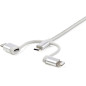 StarTech.com Cavo di ricarica multiplo USB da 1m - Adattatore da USB a Micro-USB o USB-C o Lightning per iPhone / iPad LTCUB1MGR