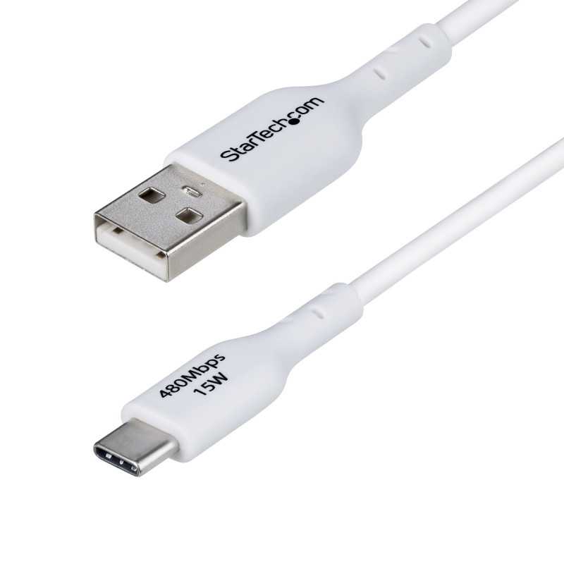 StarTech.com USB2AC1MNCWHE Cavo di ricarica da USB-A a USB-C da 1 m, carica e sincronizzazione, 3A, USB 2.0, rivestimento in TPE