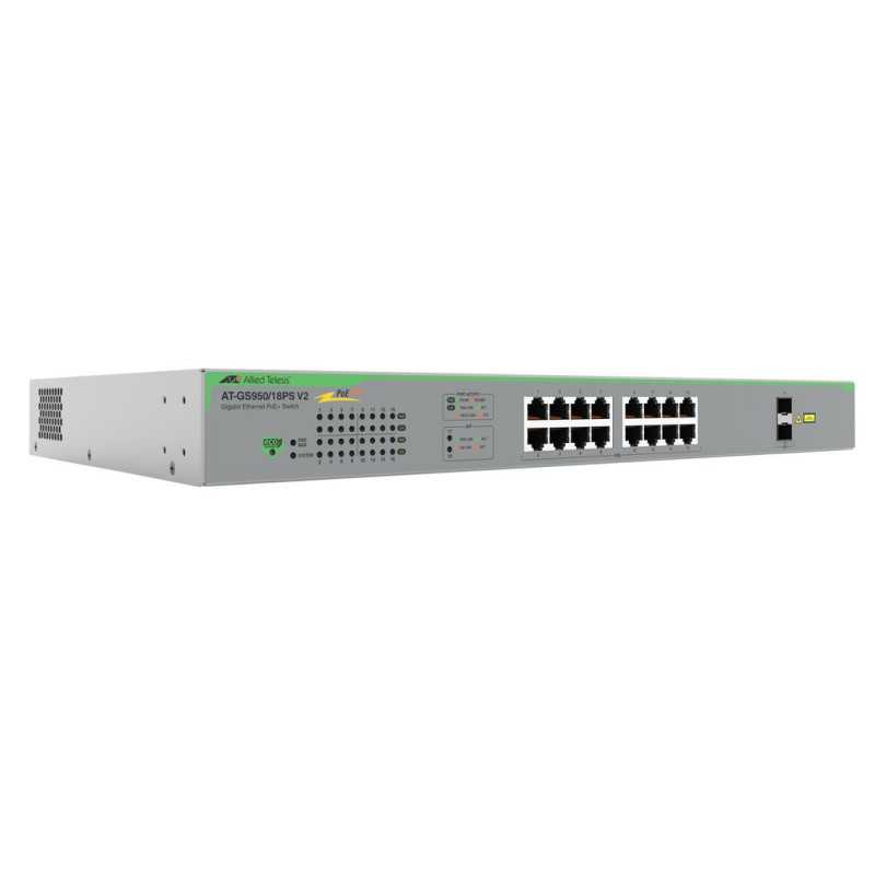 Allied Telesis AT-GS950/18PS-V2-50 switch di rete Non gestito Gigabit Ethernet (10/100/1000) Supporto Power over Ethernet (PoE) Allied Telesis AT-GS950/18PS-V2-50 switch di rete Non gestito Gigabit Ethernet (10/100/1000) Supporto Power over Ethernet (PoE)