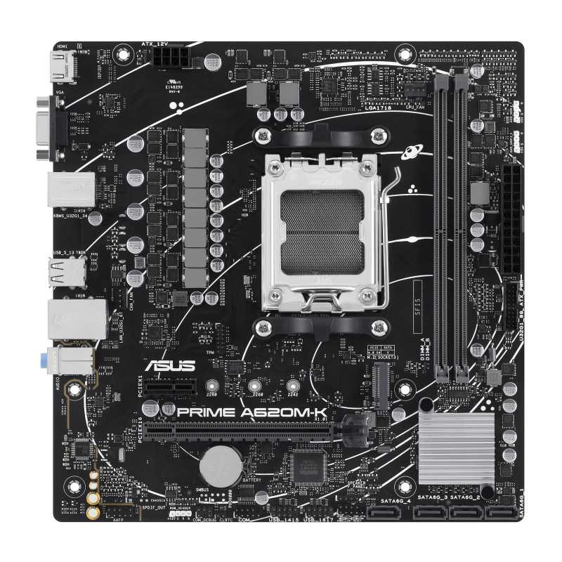 ASUS PRIME A620M-K AMD A620 Socket AM5 micro ATX ASUS PRIME A620M-K AMD A620 Socket AM5 micro ATX