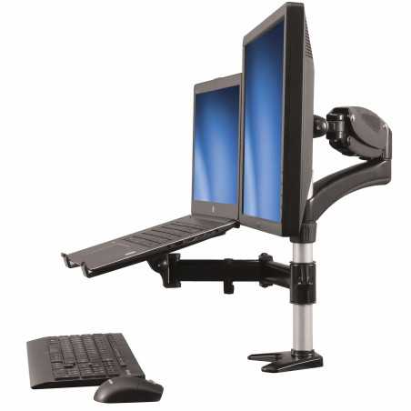 StarTech.com ARMUNONB Supporto per singolo Monitor con base per portatile ad altezza regolabile One Touch