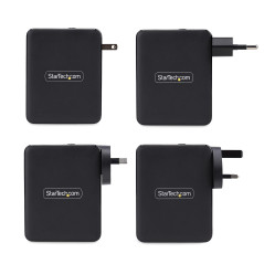 StarTech.com Caricatore USB-C da parete da 140W, 3x USB-C 1x USB-A, adattatore di alimentazione internazionale PD 3.1 GaN per