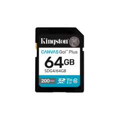 Kingston Technology 64GB SDXC Canvas Go Plus Gen4 200MB s C10 UHS-I U3 V30