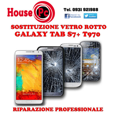 Sostituzione Vetro Samsung Galaxy Tab S7+ T970 T976B Plus Riparazione Display Lcd