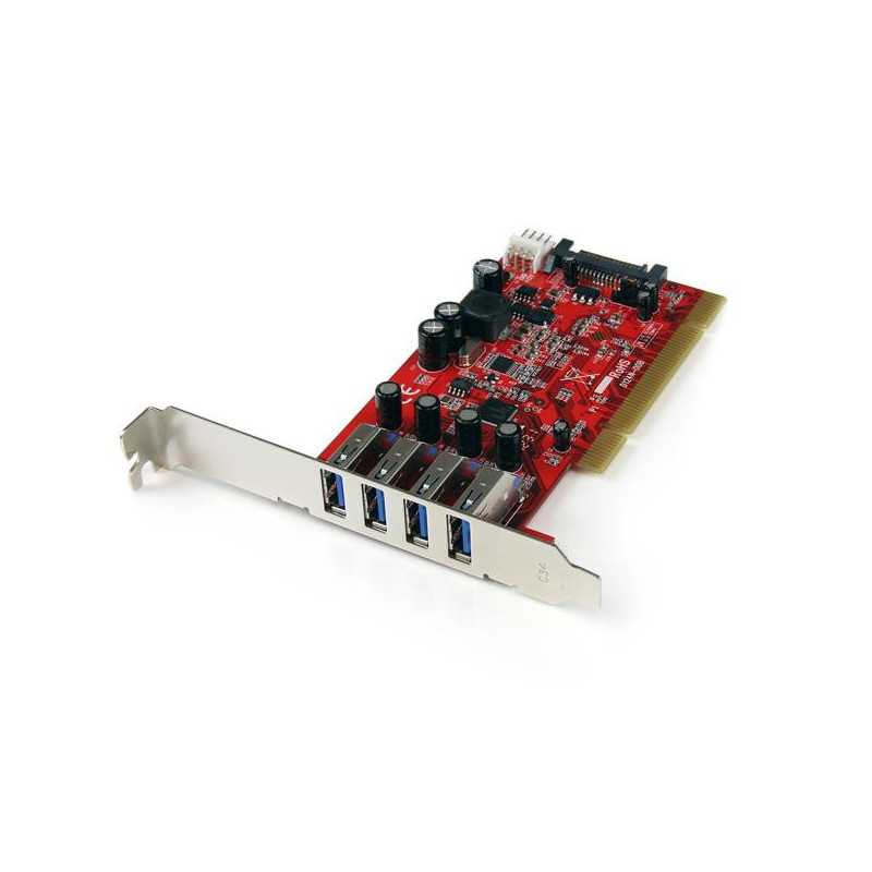 StarTech.com Scheda Pci con 4 porte USB 3.0 (5Gbps) SuperSpeed con alimentazione SATA/SP4
