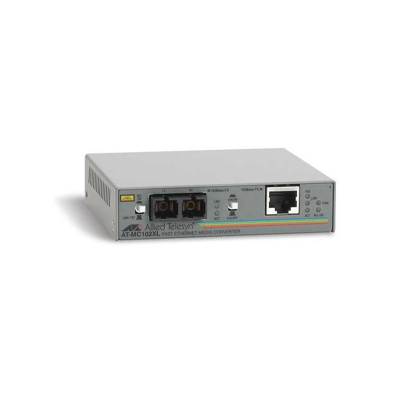 Allied Telesis ATMC102XL convertitore multimediale di rete 100 Mbit/s AT-MC102XL-60 Allied Telesis ATMC102XL convertitore multimediale di rete 100 Mbit/s AT-MC102XL-60