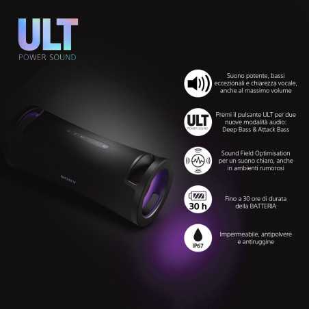 Sony ULT FIELD 7 - Speaker portatile wireless Bluetooth con ULT POWER SOUND, Ultimate Deep BASS, X Balanced Speaker, batteria