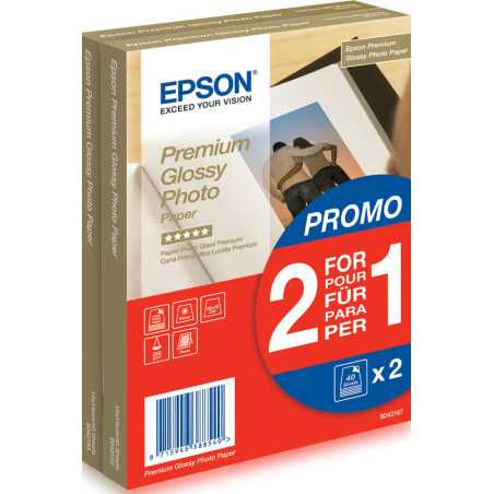 Epson Premium Glossy Photo Paper - 10x15cm - 2x 40 Fogli C13S042167